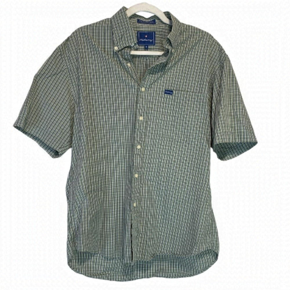 HATHAWAY Plaid Short Sleeve Dress Shirt